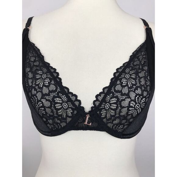 Lounge Lingerie Silk Balcony Satin Lace Underwire Bra - Picture 1 of 8
